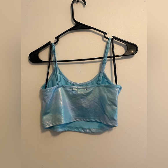 Forever 21 Blue Holo Spaghetti Strap Crop Top - Picture 2 of 3